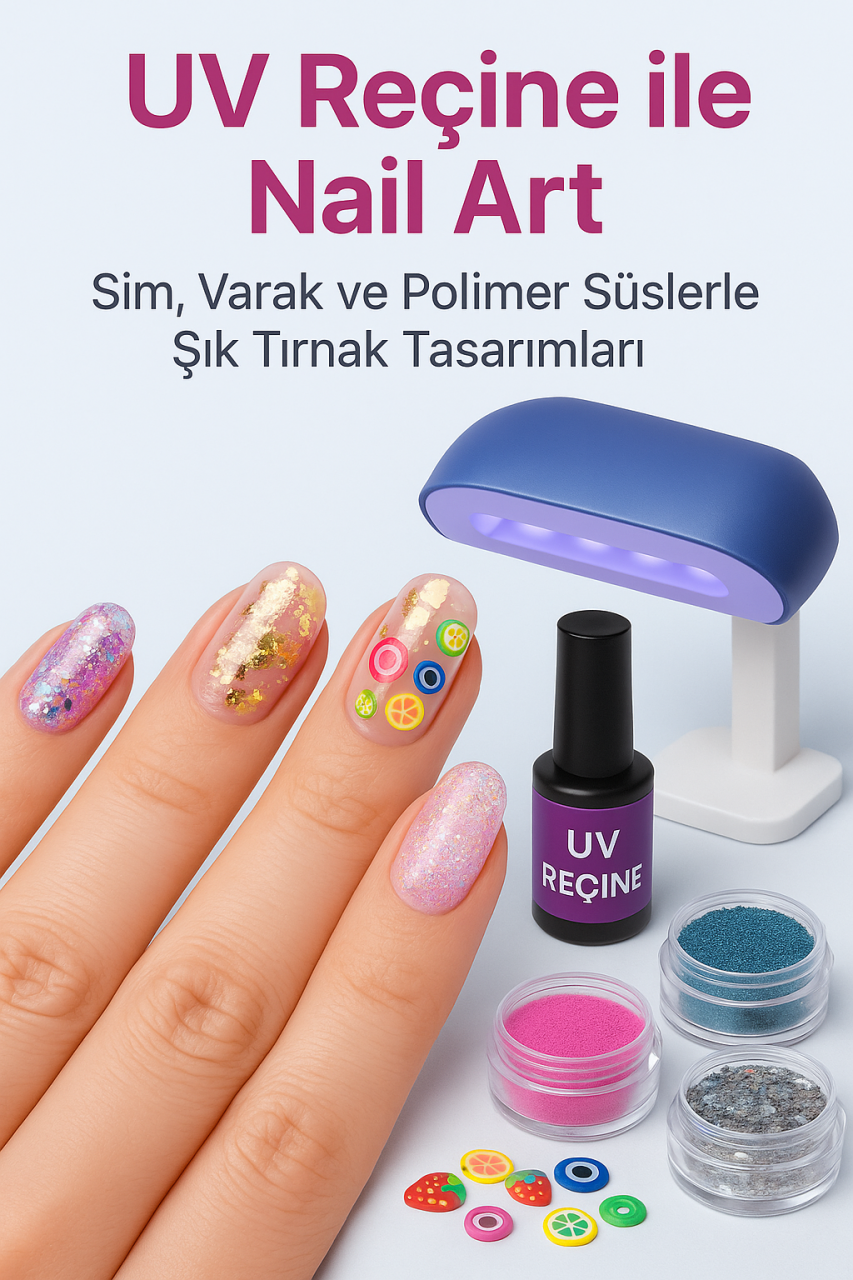 UV Reçine ile Nail Art: Sim, Varak ve Polimer Süslerle Şık Tırnak Tasarımları