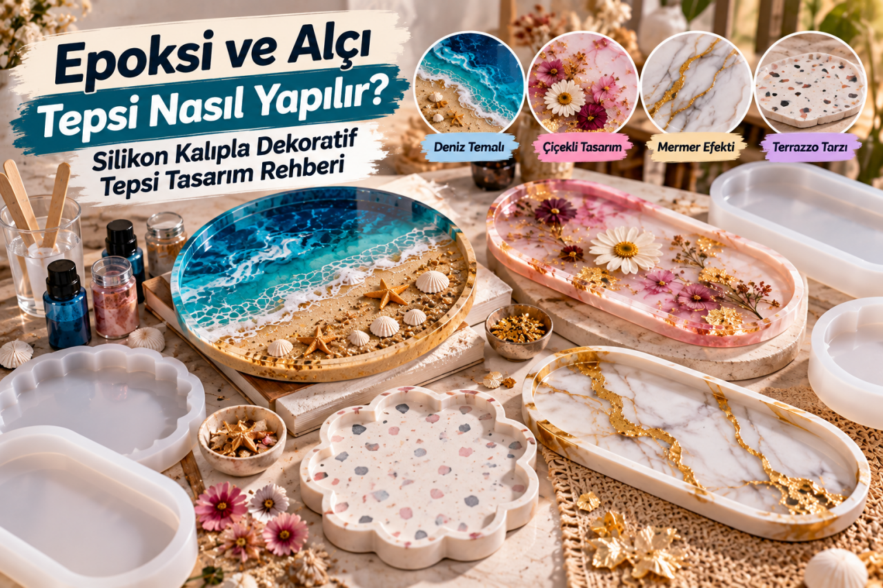 Epoksi ve Alçı Tepsi Nasıl Yapılır? Silikon Kalıpla Dekoratif Tepsi Tasarım Rehberi