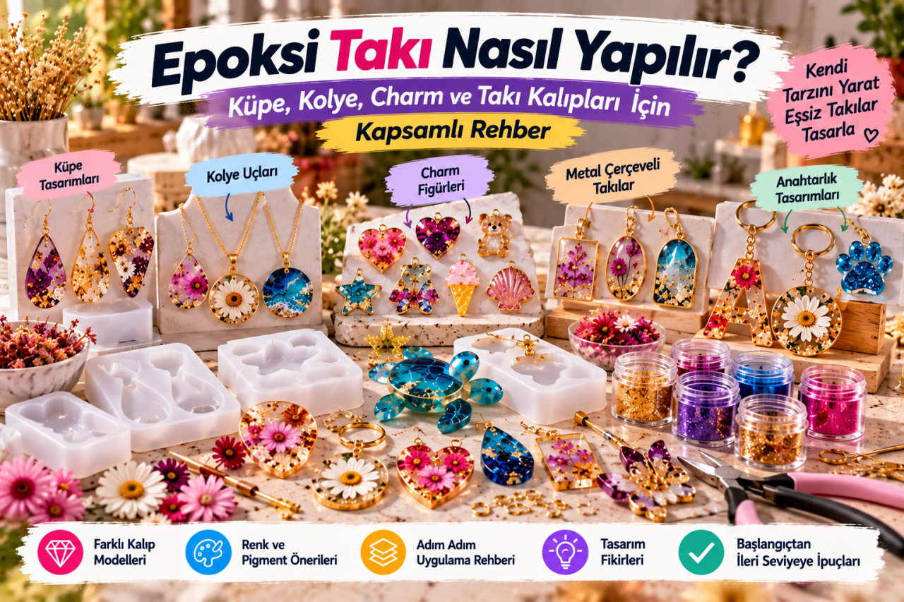 Epoksi Takı Nasıl Yapılır? Küpe, Kolye, Charm ve Takı Kalıpları İçin Kapsamlı Rehber