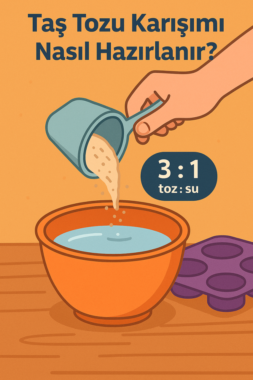 Taş Tozu Karışımı Nasıl Hazırlanır? (Kıvam, Oran, Döküm ve Püf Noktaları)