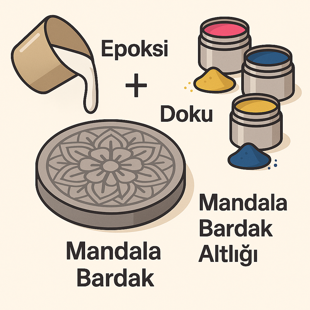 Epoksi Mandala Bardak Altlıklarında Renk, Doku ve Desen Oluşturma Teknikleri