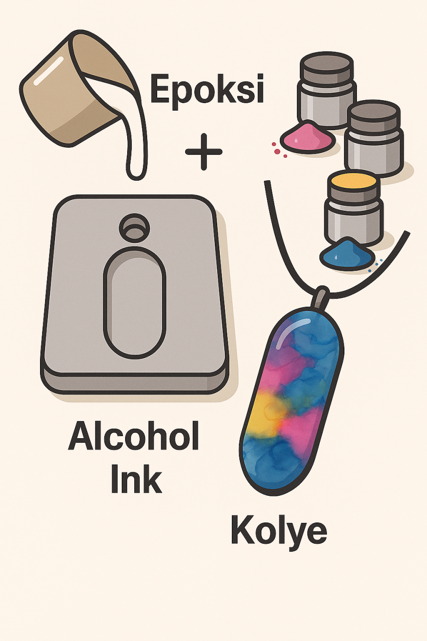 Alcohol Ink ile Epoksi Kolye Tasarımı: Işıltılı & Sanatsal Kolye Yapımı