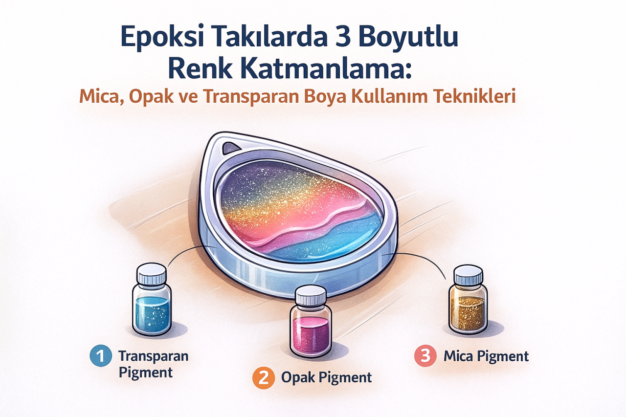 Epoksi Takılarda 3 Boyutlu Renk Katmanlama: Mica, Opak ve Transparan Boya Kullanım Teknikleri