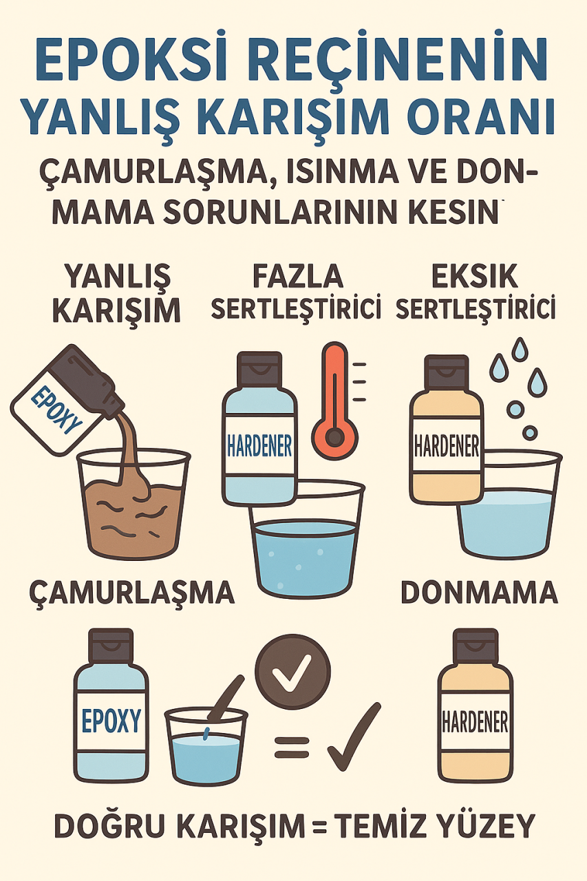 Epoksi Reçinenin Yanlış Karışım Oranı: Çamurlaşma, Isınma ve Donmama Sorunlarının Kesin Rehberi