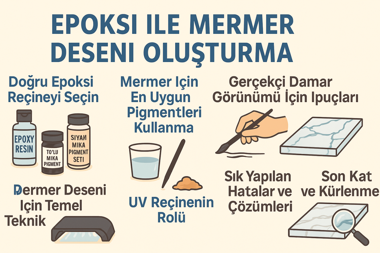 Epoksi ile Mermer Deseni Oluşturma: Profesyonel Teknikler ve Pigment Rehberi