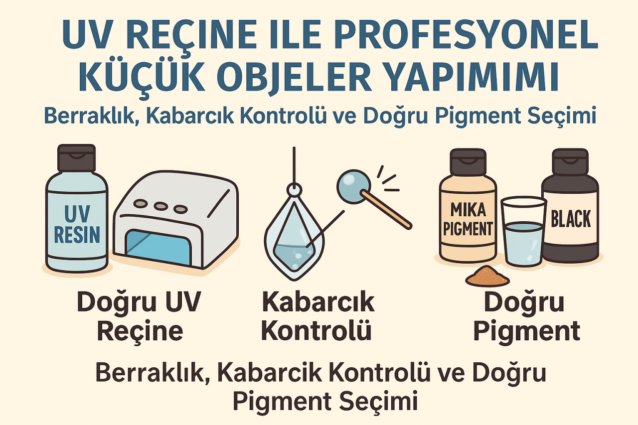 UV Reçine ile Profesyonel Küçük Objeler Yapımı: Berraklık, Kabarcık Kontrolü ve Doğru Pigment Seçimi