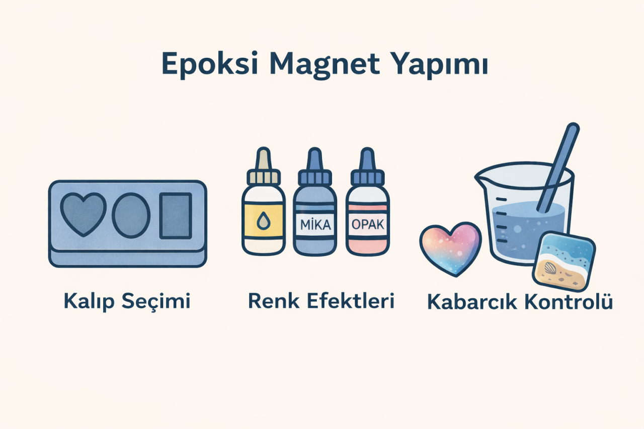 Epoksi Magnet Yapımı: Kalıp Seçimi, Renk Efektleri ve Kabarcık Kontrolü