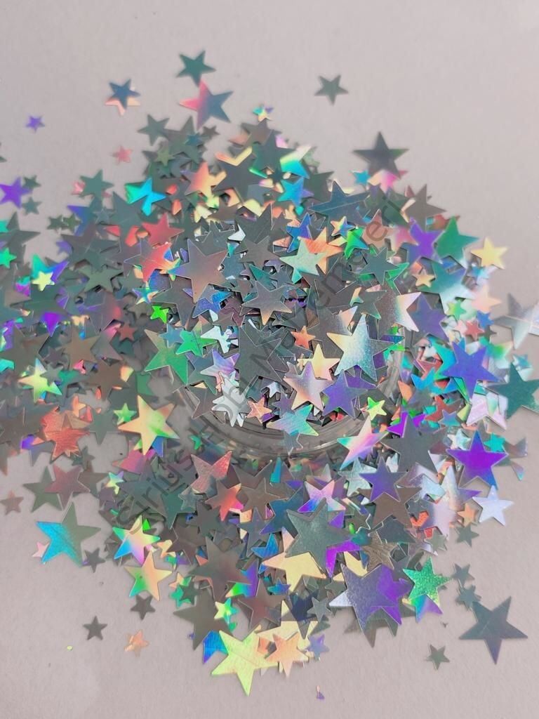 Mix Holographic  Silver Stars 2 Gr
