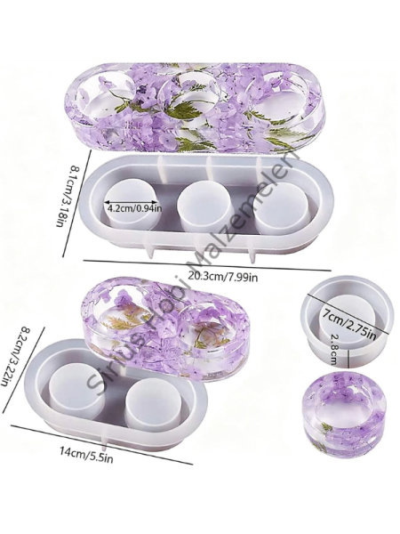 Epoksi Alçı Tealight Mumluk Silikon Kalıbı – Tekli, 2'li ve 3'lü Mumluk Kalıbı