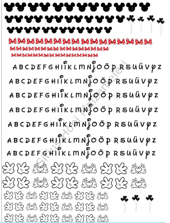 Epoksi Reçine Şeffaf Asetat Baskı  Mickey  A4