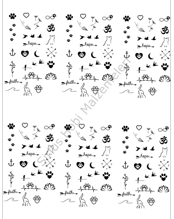 Epoksi Reçine Şeffaf Asetat Baskı Minik Charm A4