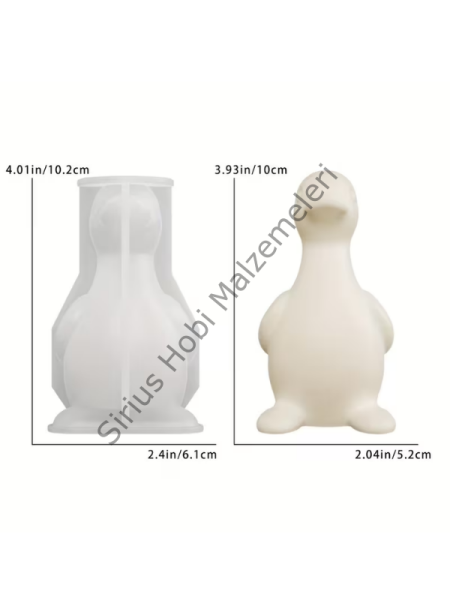 3D Ördek Silikon Kalıbı 10 cm – Epoksi ve Alçı Dekoratif Figür Kalıbı