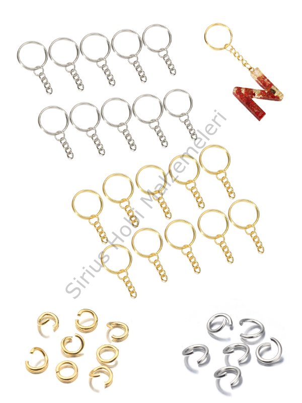 10 adet 2.5cm İnce Anahtarlık Halkası C ile
