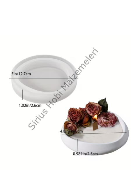 Yuvarlak Mum Kabı Silikon Kalıbı 12,7 cm – Dekoratif Candle Bowl Kalıbı