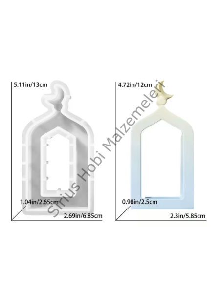 Hilalli Ramazan Dekor Silikon Kalıbı – 3 Boy Dekoratif Çerçeve Kalıbı