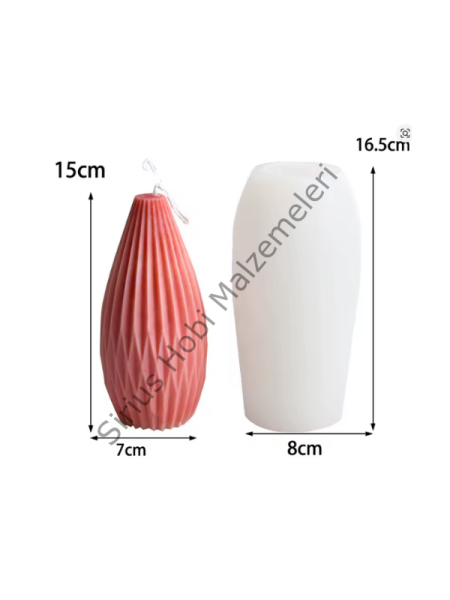 Dekoratif Mum Silikon Kalıbı – 3 Model Geometrik ve Burgulu Mum Kalıbı