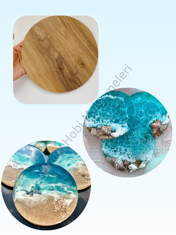 Epoksi 20 cm Sunumluk Tahtası 3mm Kalınlık 6 adet