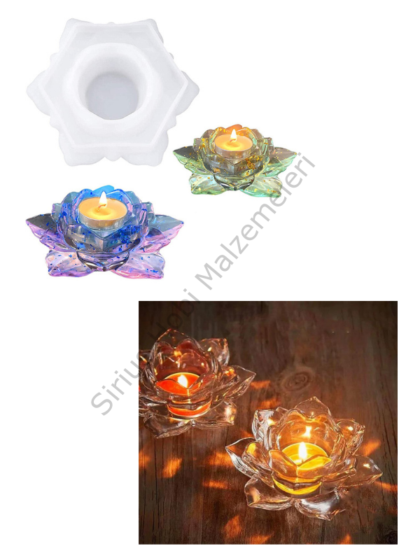 Epoksi Beton Alçı Lotus Mumluk Kalıbı