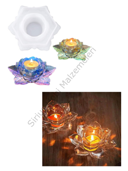 Epoksi Beton Alçı Lotus Mumluk Kalıbı