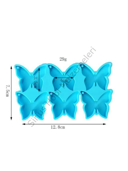 Epoksi 6 lı Kelebek Anahtarlık Kalıbı