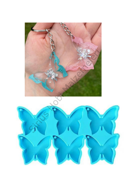 Epoksi 6 lı Kelebek Anahtarlık Kalıbı