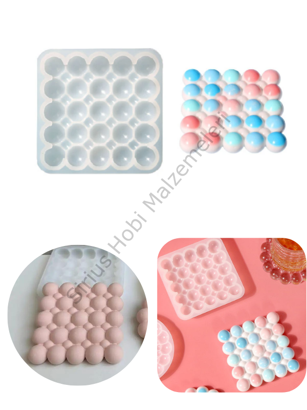 Epoksi Bubble  Mum Beton Alçı Kalıbı Kare
