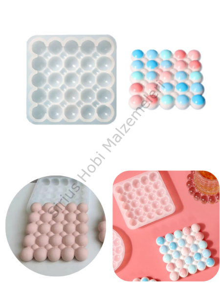 Epoksi Bubble  Mum Beton Alçı Kalıbı Kare