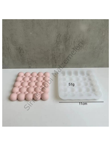 Epoksi Bubble  Mum Beton Alçı Kalıbı Kare