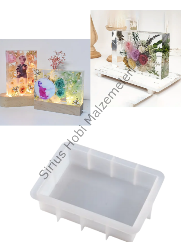 Epoksi Tasarım Gece Lambası Derin Dikdörtgen Silikon Kalıbı