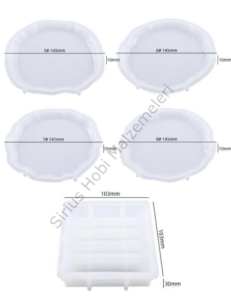 Epoksi Yeni Model Bardak Altlığı Kalıbı Seti 4+1