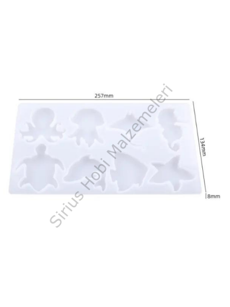 Epoksi Deniz Canlıları Anahtarlık Kalıbı