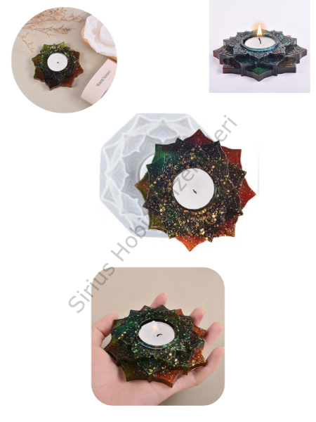 Epoksi Beton Alçı Lotus Mumluk Kalıbı