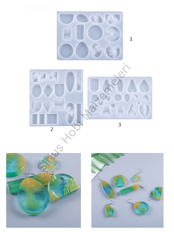 Epoksi Kolye Küpe Anahtarlık Ada Dağ Kalıpları