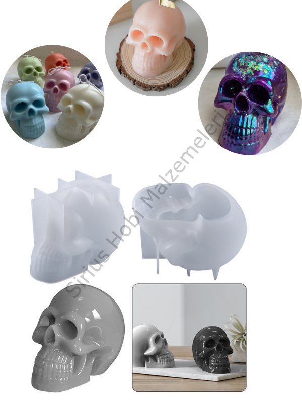 Epoksi 3D İskelet Kafası Kalıbı