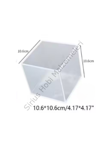 Epoksi 3d Şeffaf 10 cm Destekli Küp Silikon Kalıbı