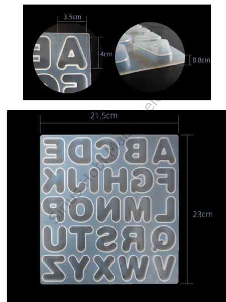 Epoksi Reçine 4cm Cartoon Bubble  Harf Silikon Kalıbı