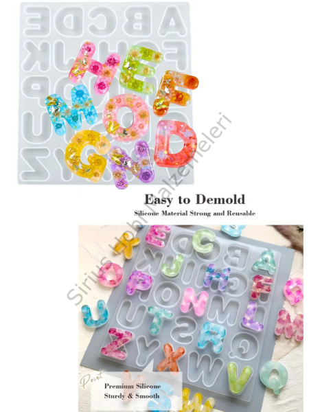 Epoksi Reçine 4cm Cartoon Bubble  Harf Silikon Kalıbı