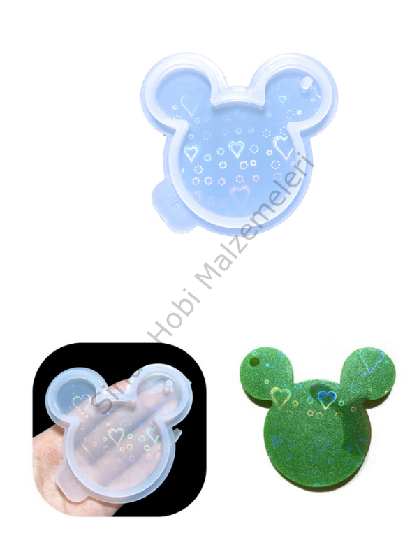 Epoksi Hologram Mickey Mouse Anahtarlık Kalıbı