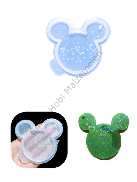 Epoksi Hologram Mickey Mouse Anahtarlık Kalıbı