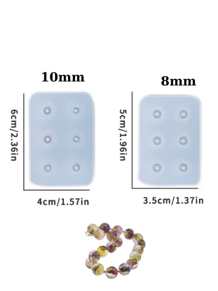 Epoksi Reçine 8mm 10mm Tesbih  Boncuk Silikon Kalıbı
