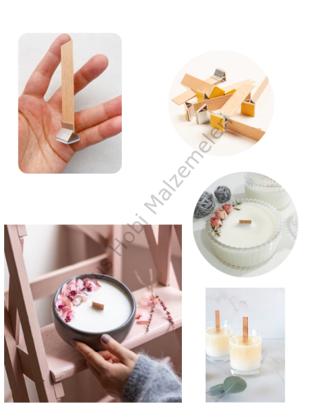 Ahşap Yapışkanlı Mum Fitili 10 adet 7,5 cm