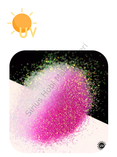 Uv Fine Glitters  White to Pink 4 gr