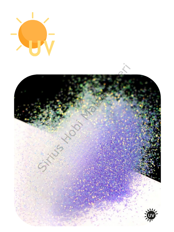 Uv Fine Glitters  White to Violet 4 gr