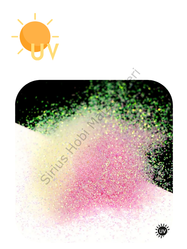 Uv Fine Glitters  Yellow to Red 4 gr