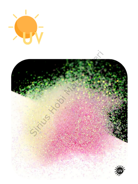 Uv Fine Glitters  Yellow to Red 4 gr