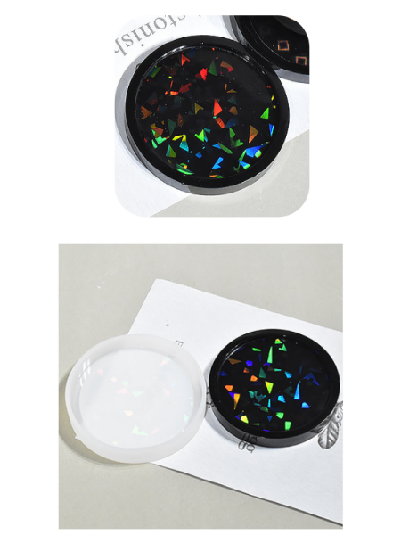 Epoksi 8 cm Hologramlı Bardak Altlıgı Kalıbı Daire