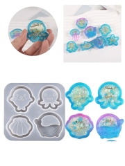 Epoksi Anahtarlık Charm Deniz Shakers Çalkalayıcı Kalıpları