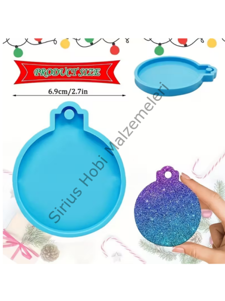 Yılbaşı Süsü Epoksi Silikon Kalıbı – Christmas Ornament Yuvarlak Süs Kalıbı