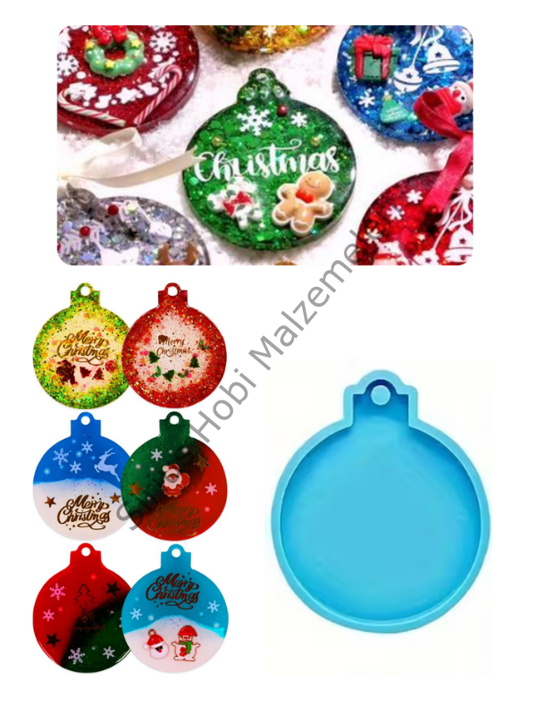 Yılbaşı Süsü Epoksi Silikon Kalıbı – Christmas Ornament Yuvarlak Süs Kalıbı