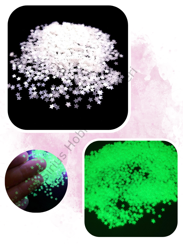 Glow in The Dark- Karanlıkta Parlayan 3mm Yıldız 2 gr